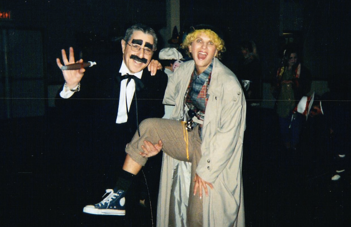 Alan and Celia as Groucho and Harpo